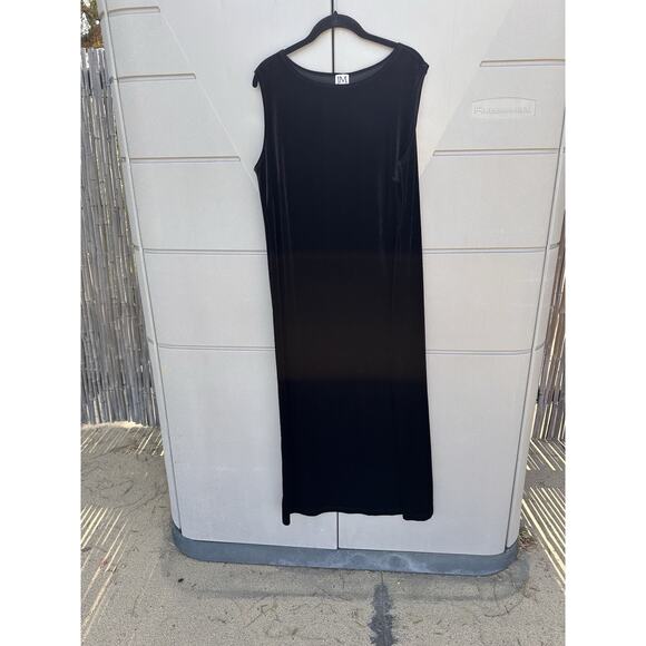 JM Collection Dress Women Black Velvet Sleeveless Tank Long Maxi Gown Elegant 1X - Picture 3 of 8